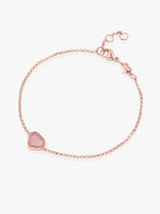 925 Rose Gold Pink Heart Bracelet