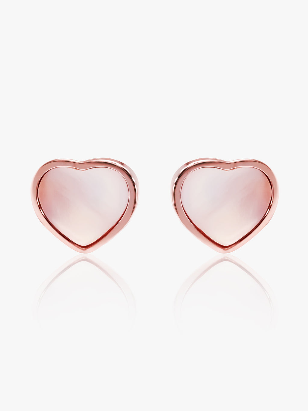 925 Rose Gold Pink Heart Earring