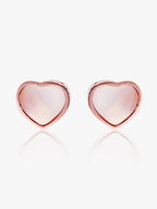 925 Rose Gold Pink Heart Earring
