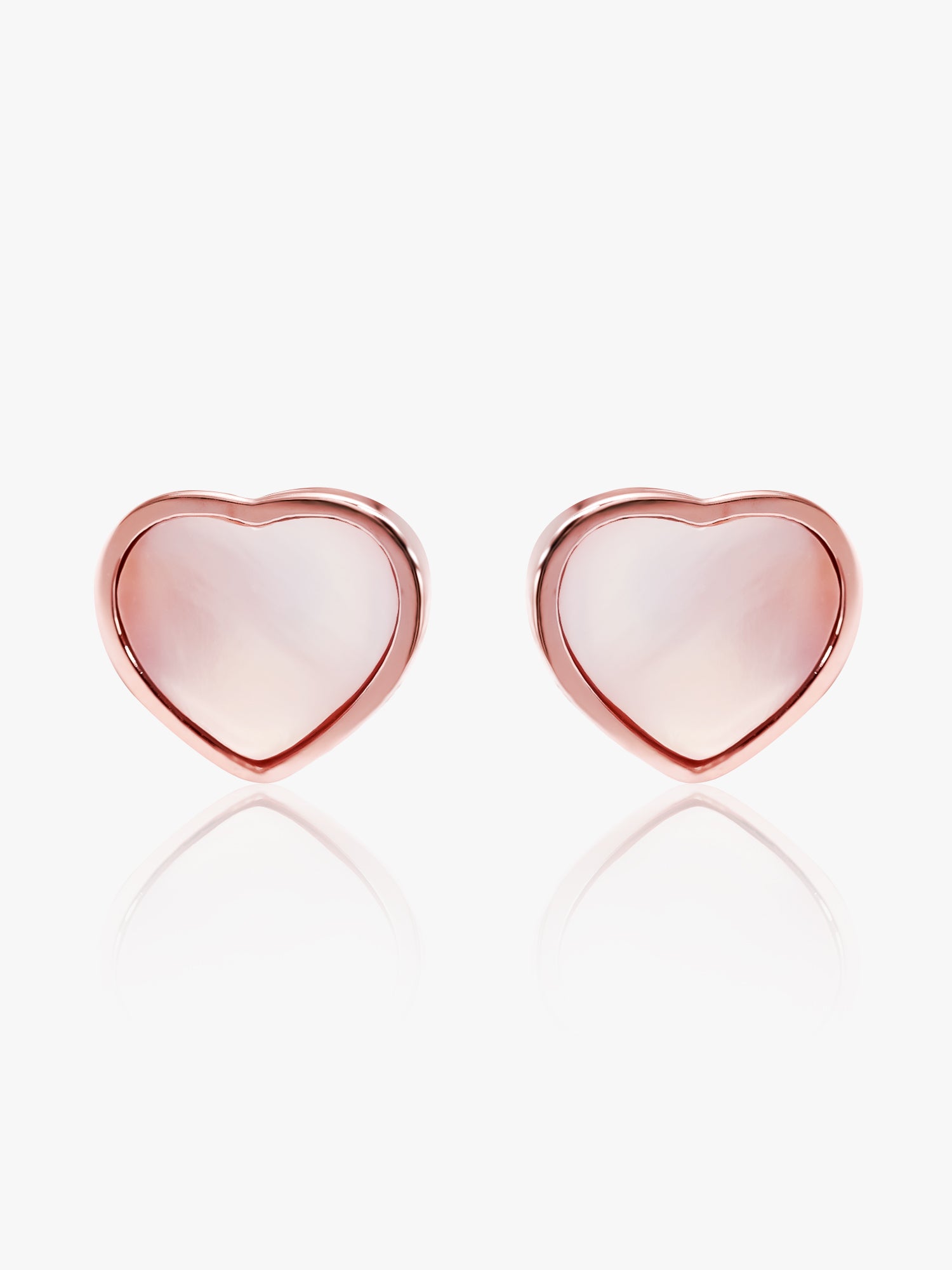 925 Rose Gold Pink Heart Earring