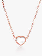 925 Rose Gold White Heart Necklace