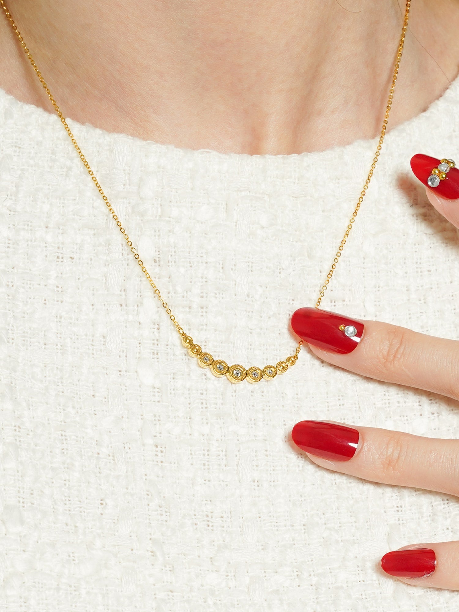 999 Gold Radiance Necklace with Zirconia