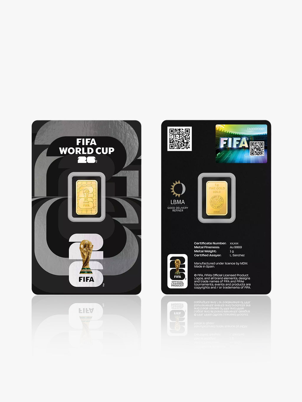 999 Gold Bar Fifa World Cup PAMP