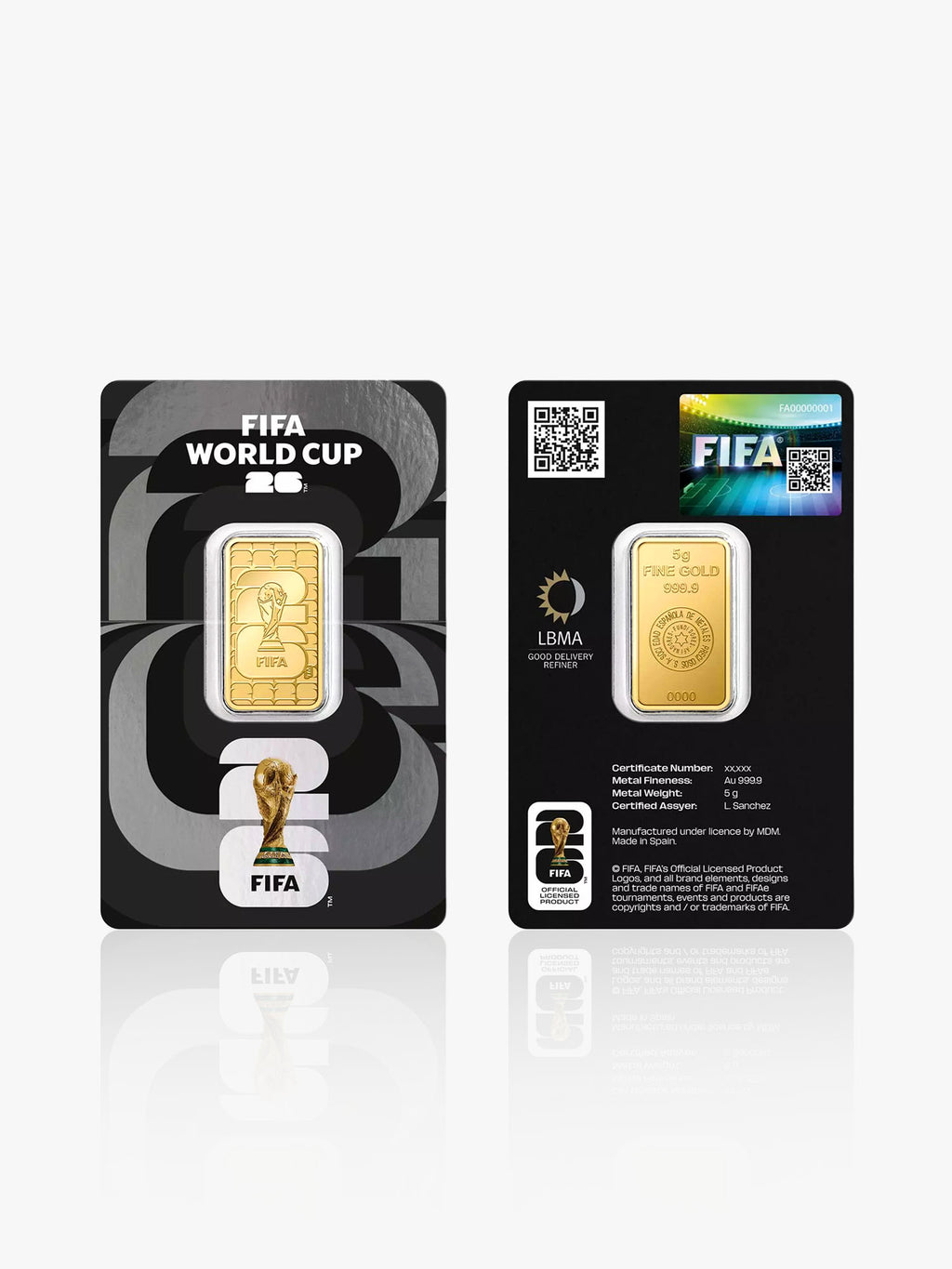 999 Gold Bar Fifa World Cup PAMP