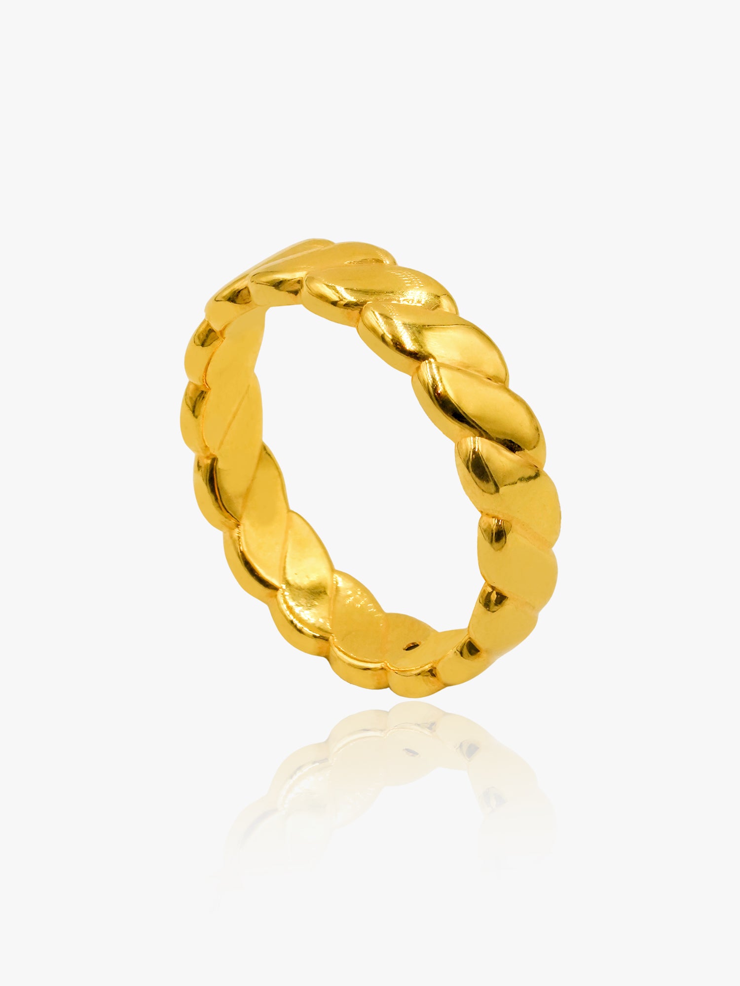 999 Gold Croissant Ring