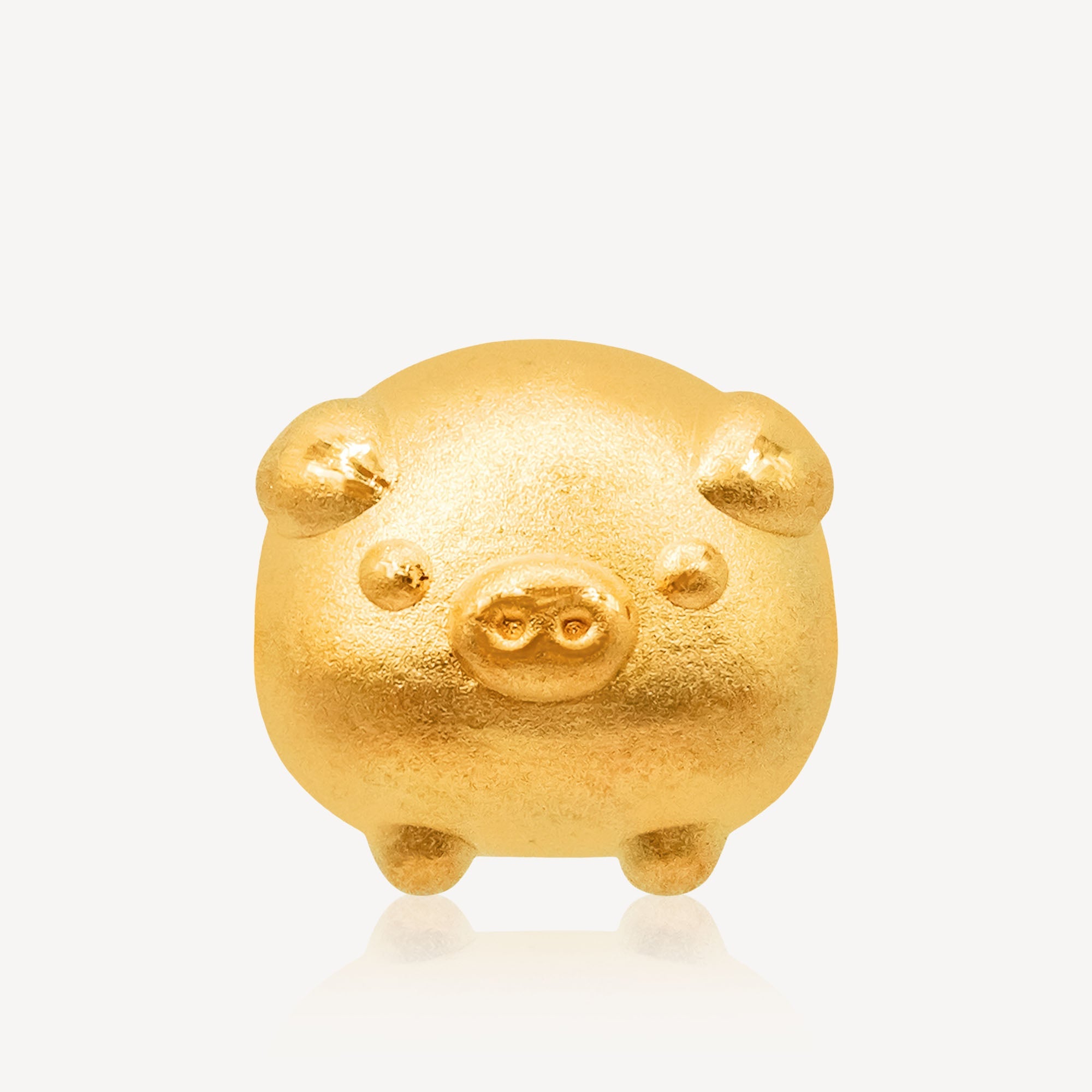 999 Gold Cute Piggy Charm