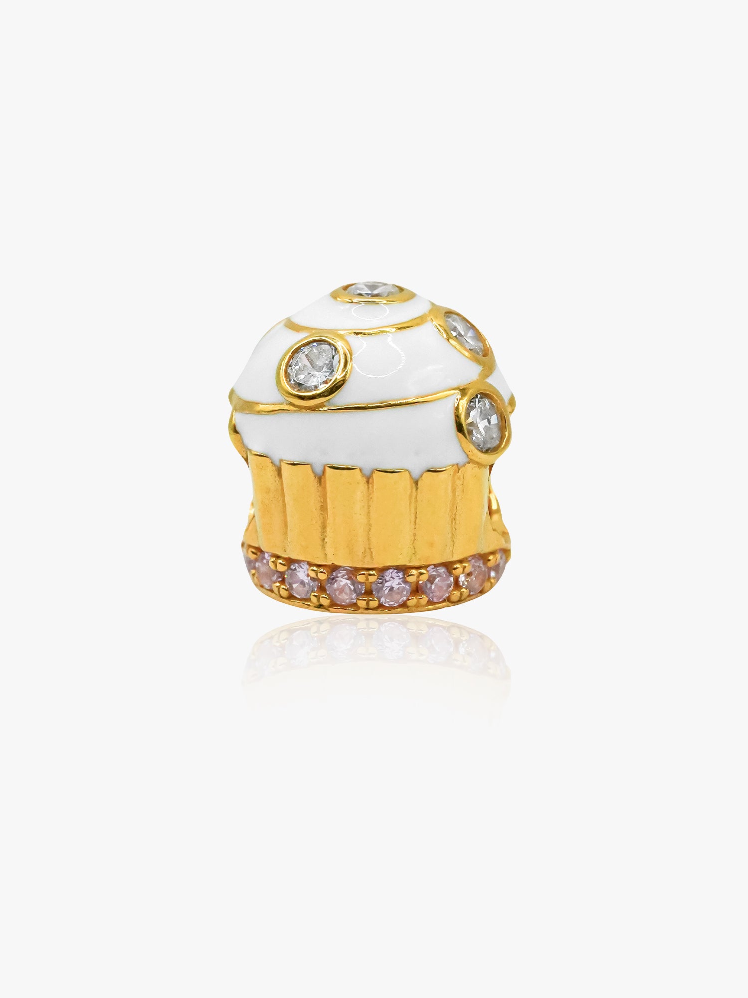 916 Gold Cupcake Charm