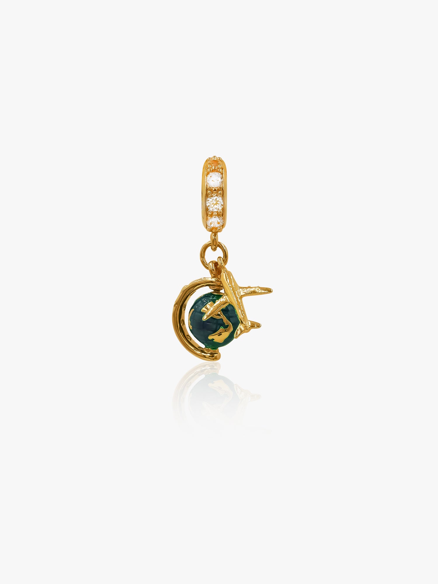 916 Gold Global Traveler Charm