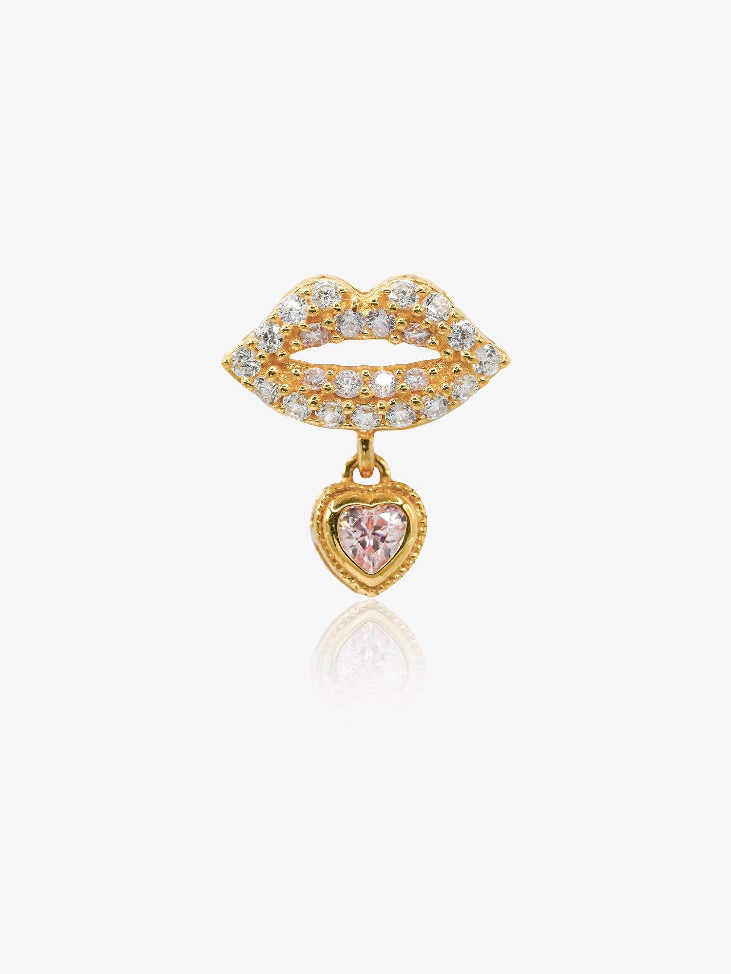 916 Gold Lips Charm