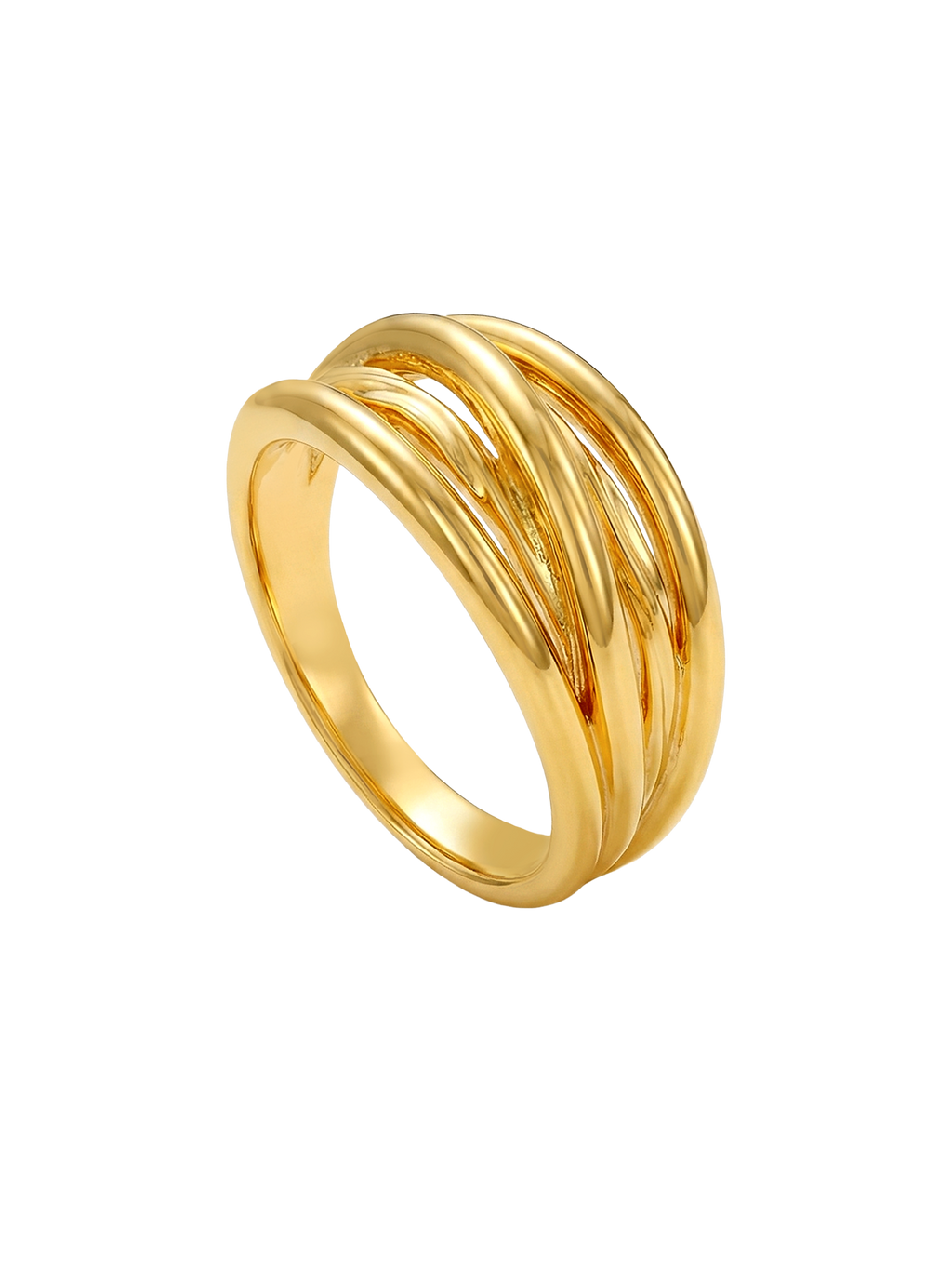 916 Gold Elegant Wave Ring