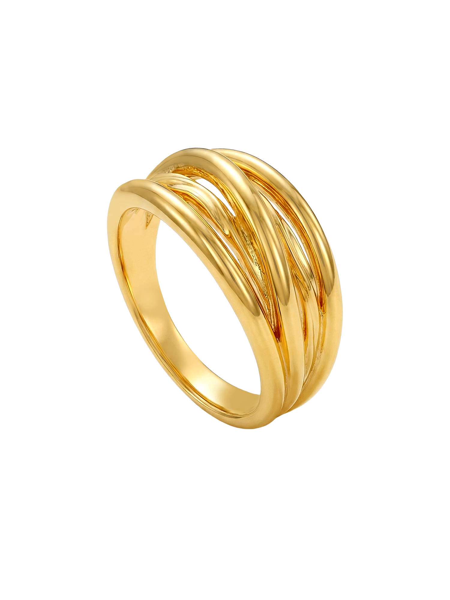916 Gold Elegant Wave Ring