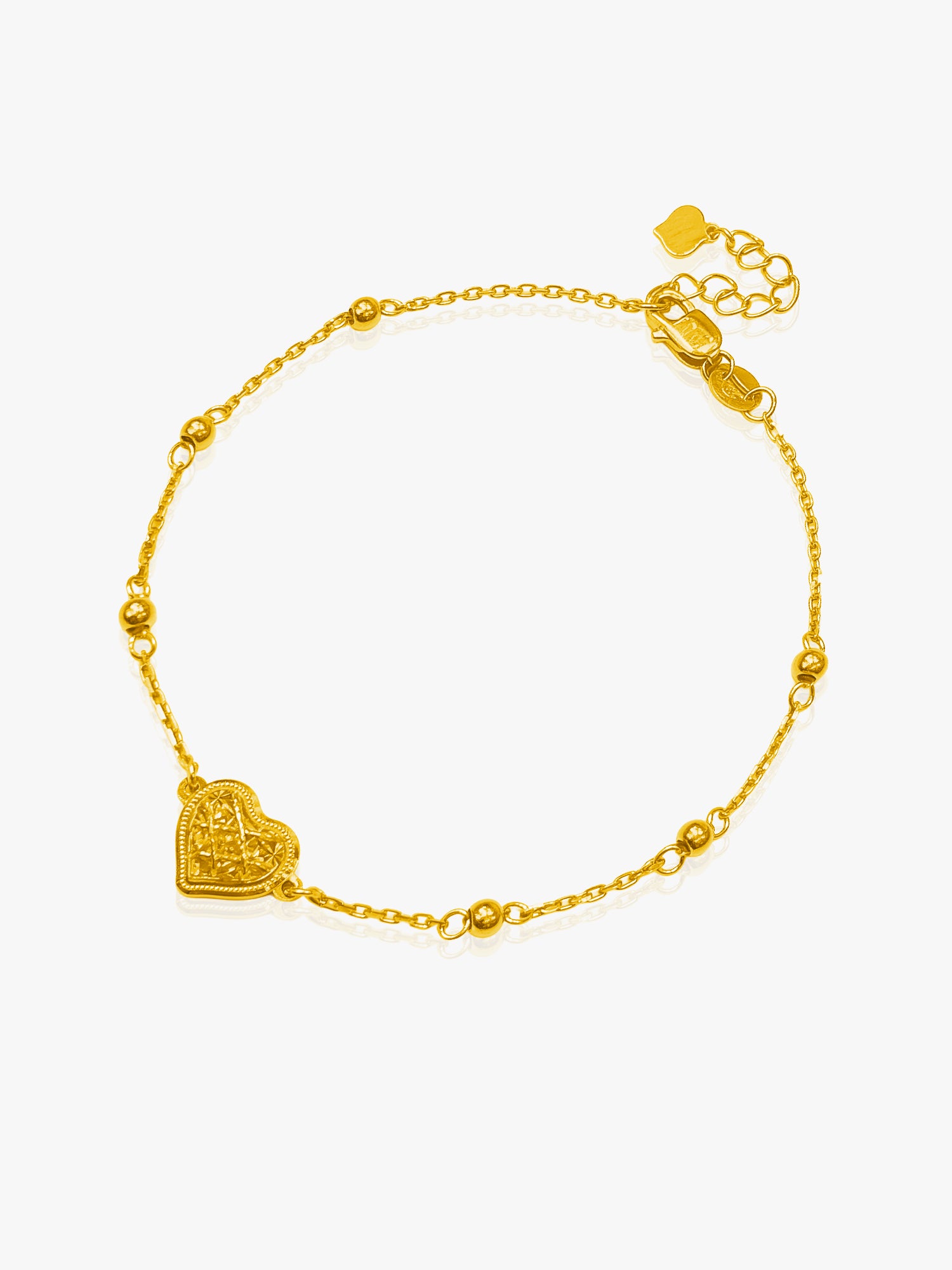 916 Gold Heart Catcher Bracelet