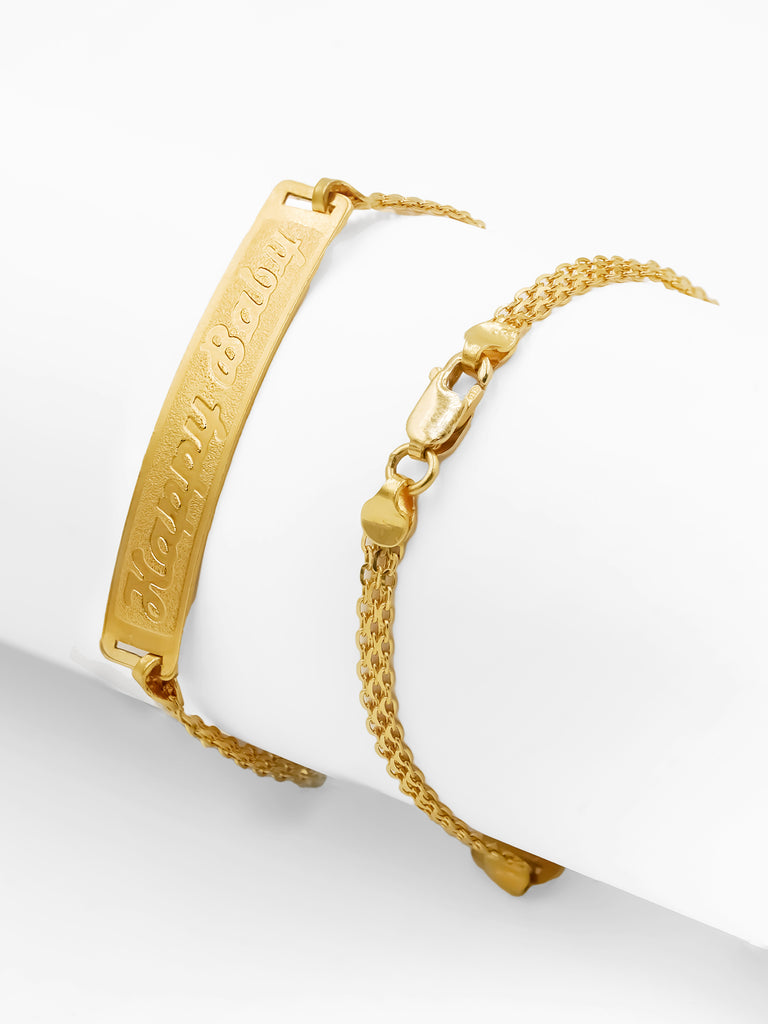 916 Gold Happy Baby Bracelet - Main Image