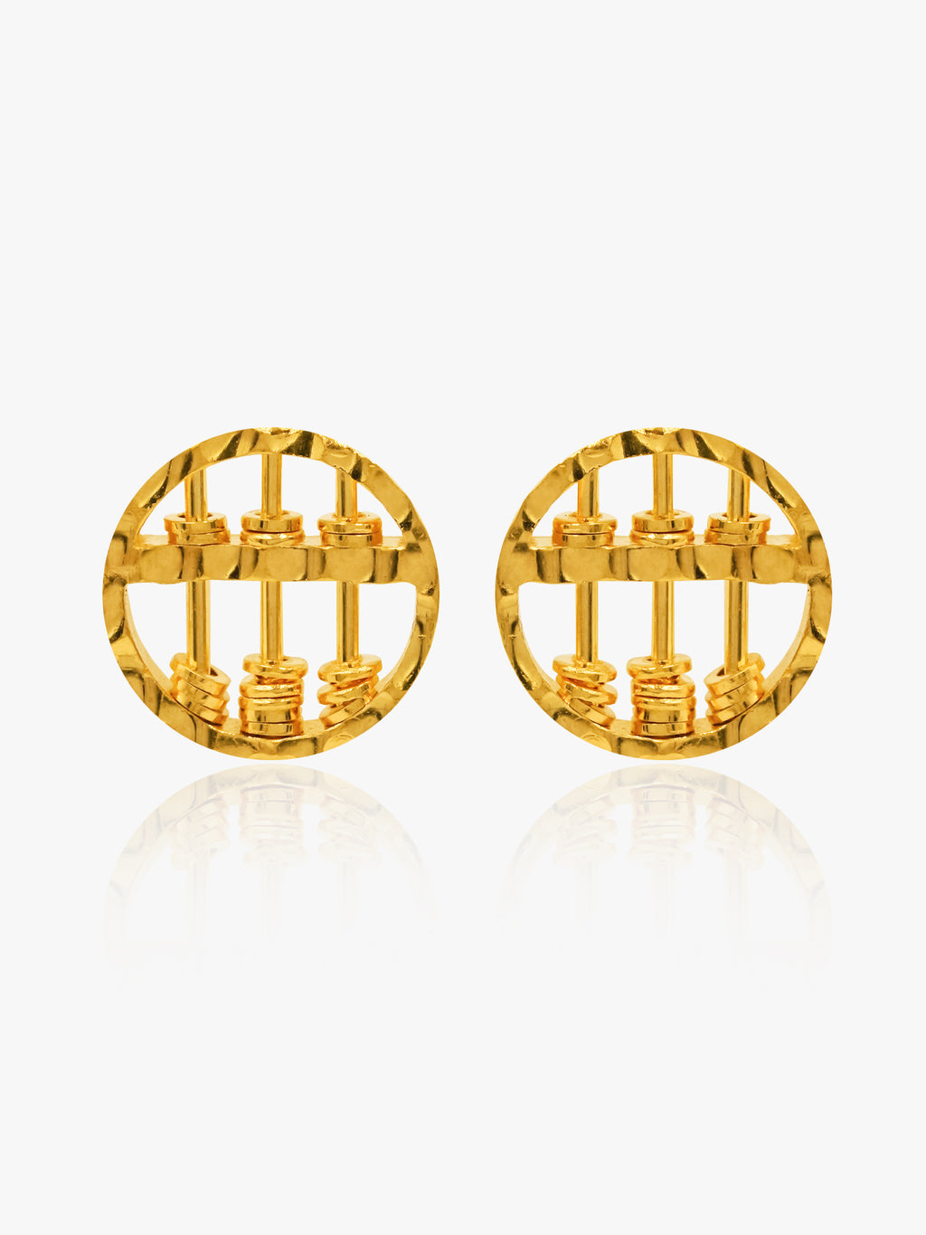 916 Gold Abacus Oval Earstuds