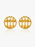 916 Gold Abacus Oval Earstuds