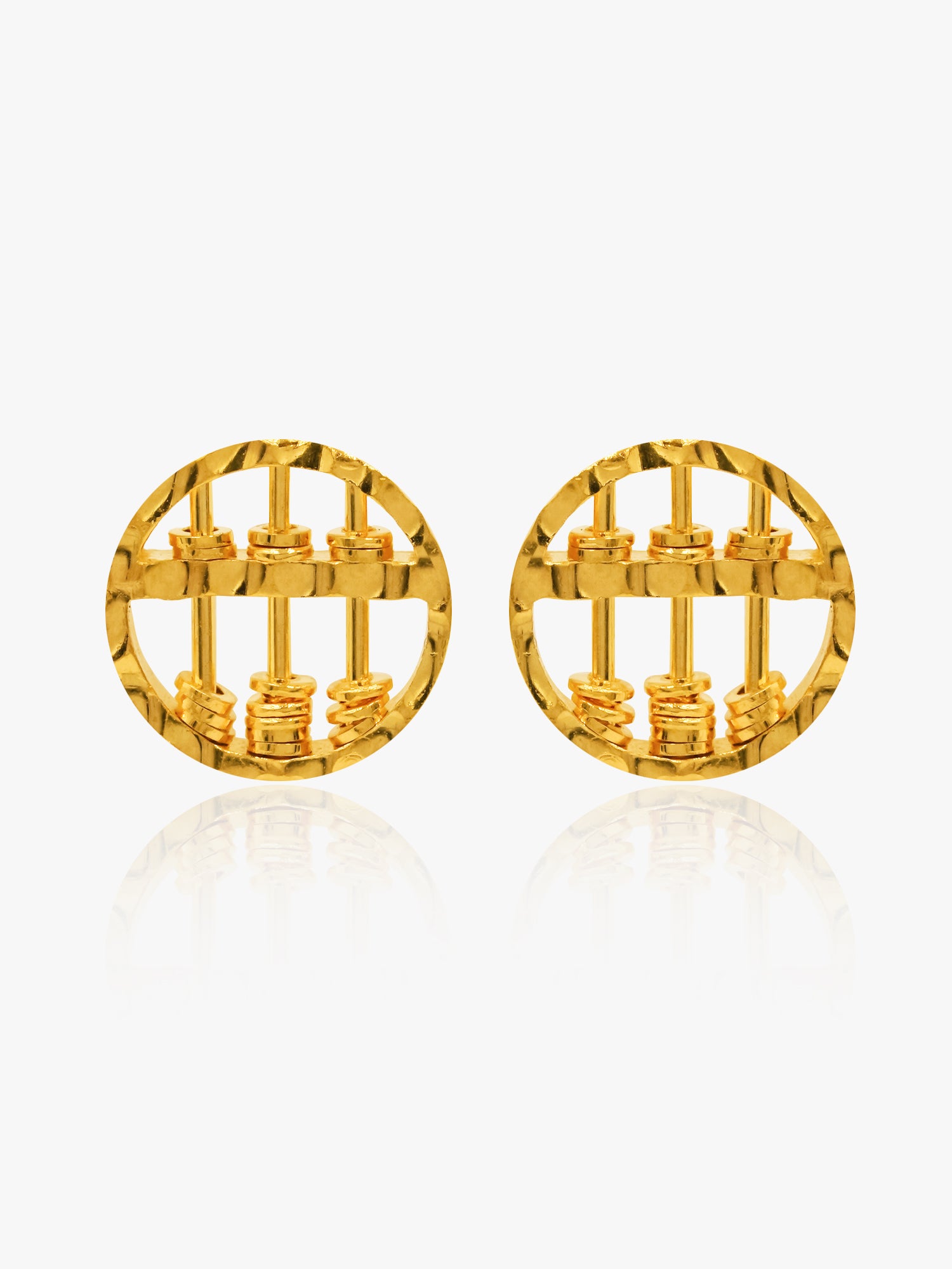 916 Gold Abacus Oval Earstuds