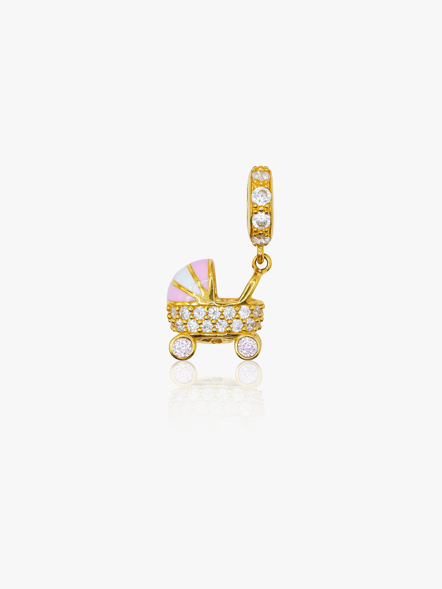 916 Gold Sparkle Stroller Charm