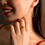 916 Gold Dangling Love Earrings - Top Gold Shop Gold Jewellery in singapore