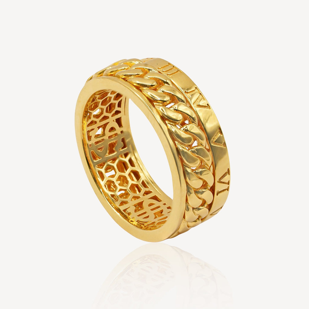 916 Gold Mix Ring - Top Gold Shop Gold Jewellery in singapore