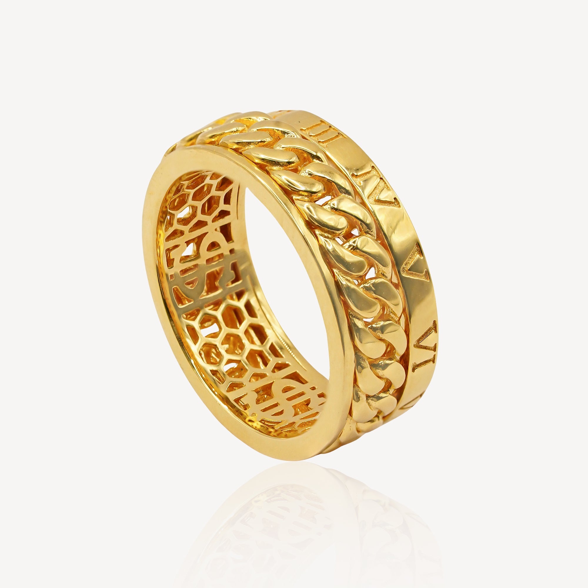 916 Gold Mix Ring - Top Gold Shop Gold Jewellery in singapore