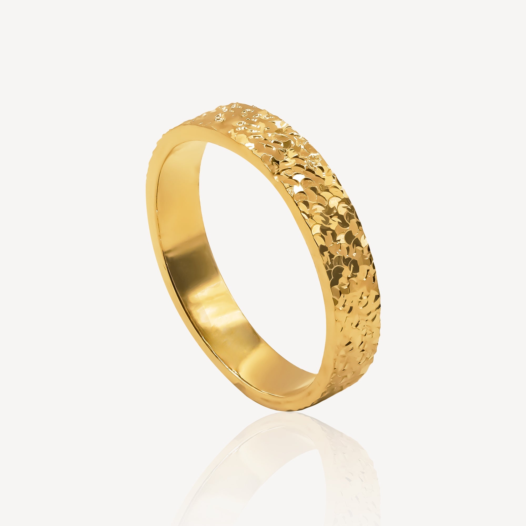 916 Gold Shiny Crush Ring(4mm)