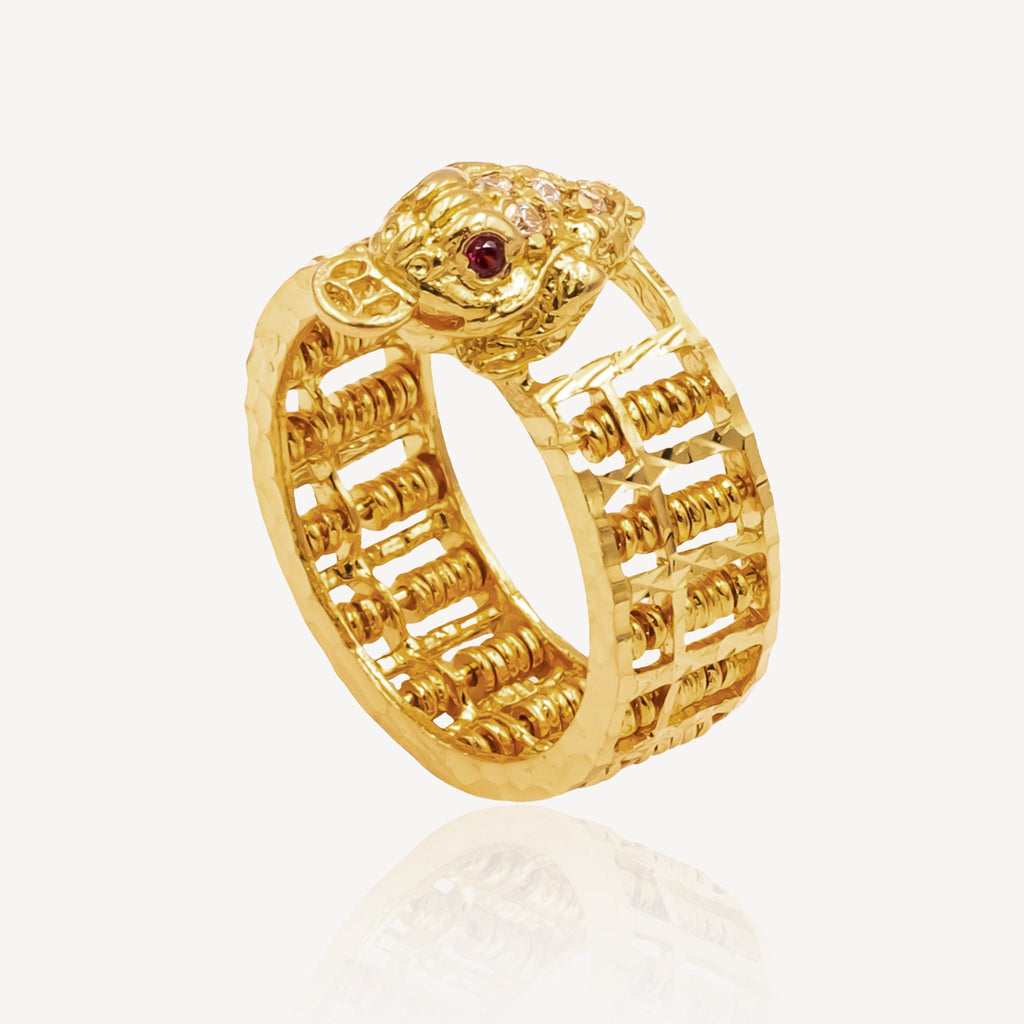 916 Gold Toad Abacus Ring - Top Gold Shop Gold Jewellery in singapore