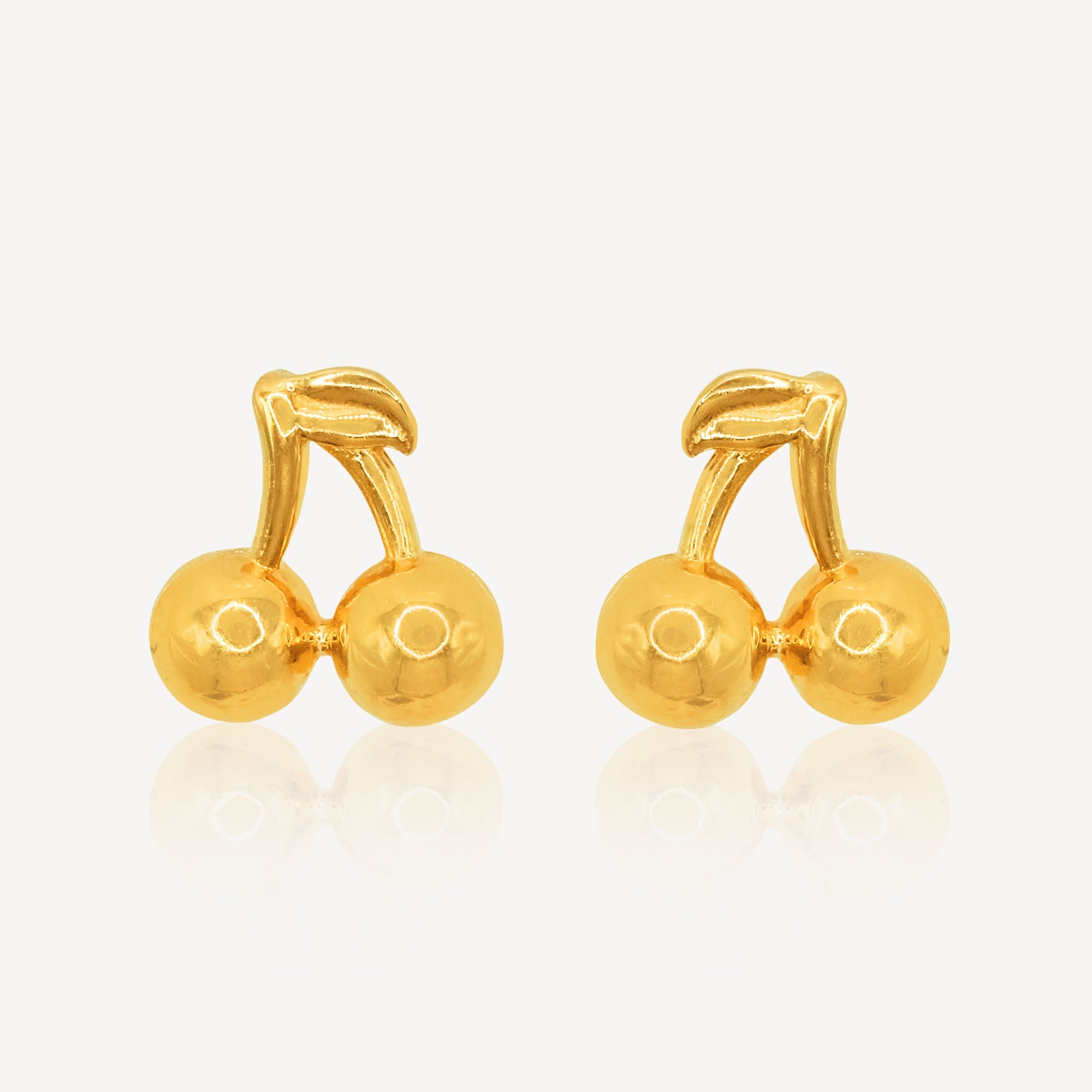 916 Gold Cherry Drop Earring