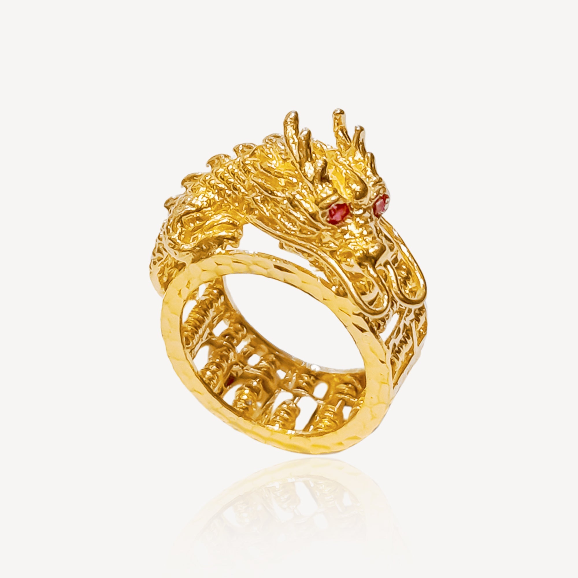 916 Gold 3D Dragon Abacus Ring