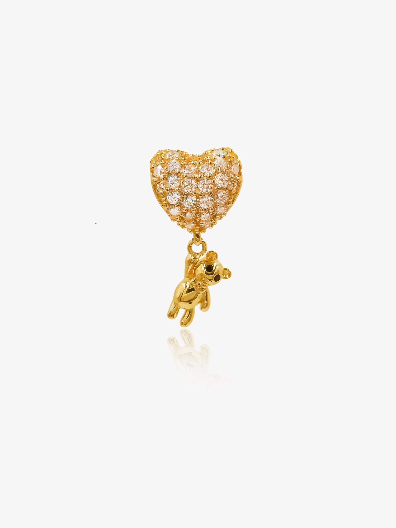 916 Gold Teddy's Heart Charm