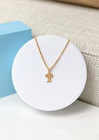 916 Gold Alphabet T Pendant