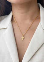 916 Gold Alphabet T Pendant