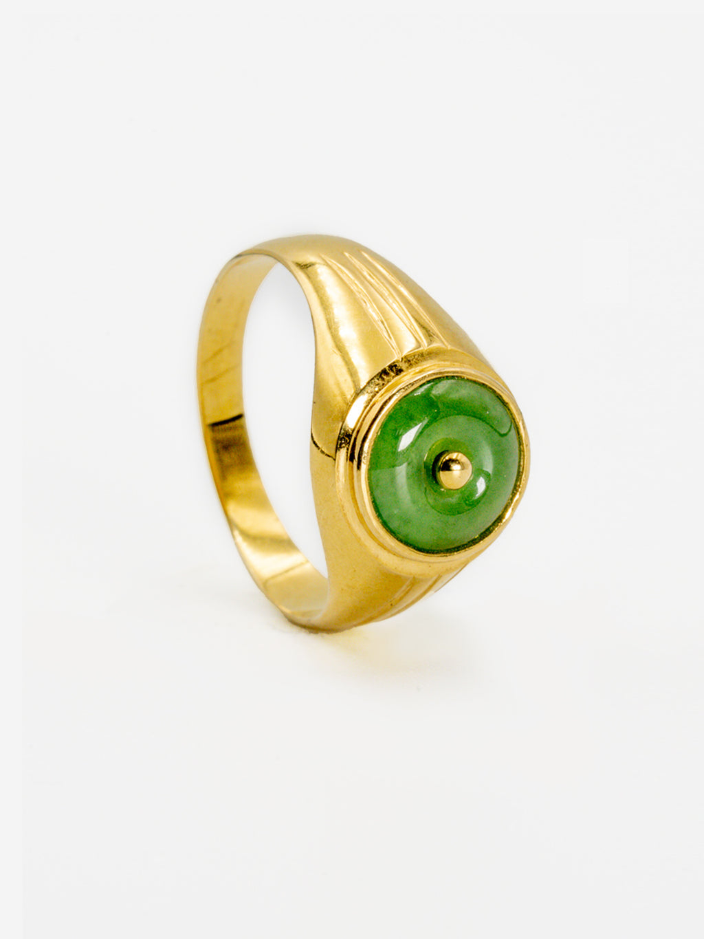 18K Gold Jade Donut Ring
