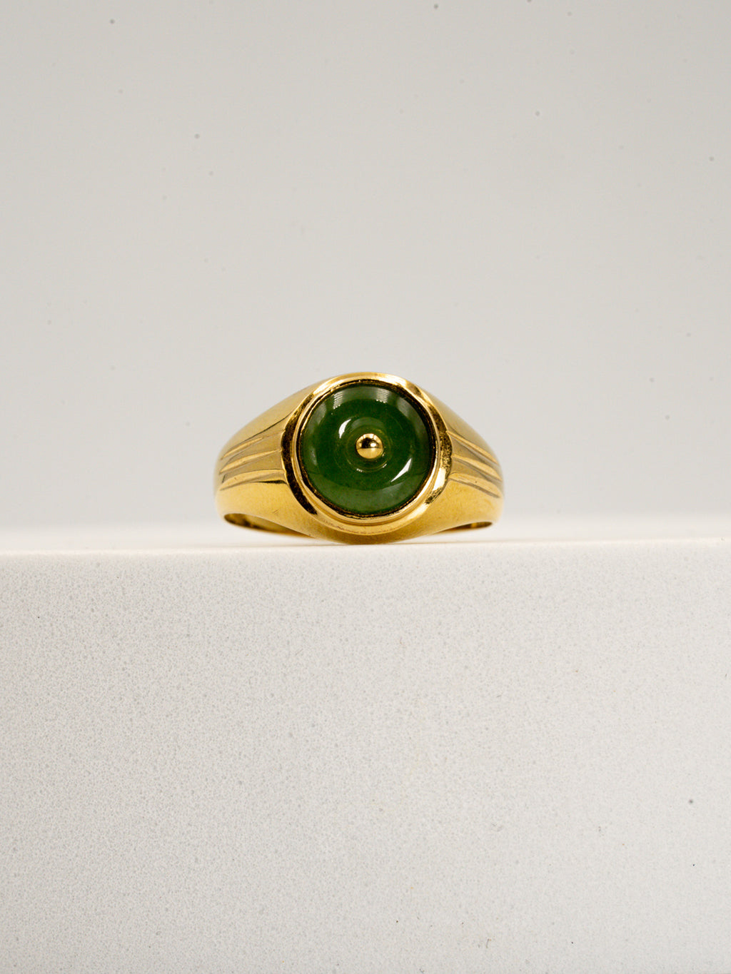 18K Gold Jade Donut Ring