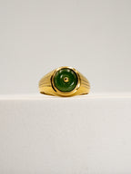 18K Gold Jade Donut Ring