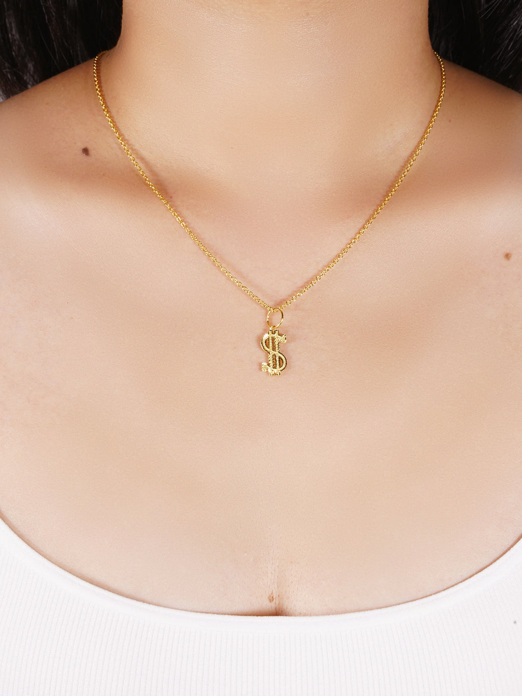 916 Gold Cash Dollar Sign Pendant