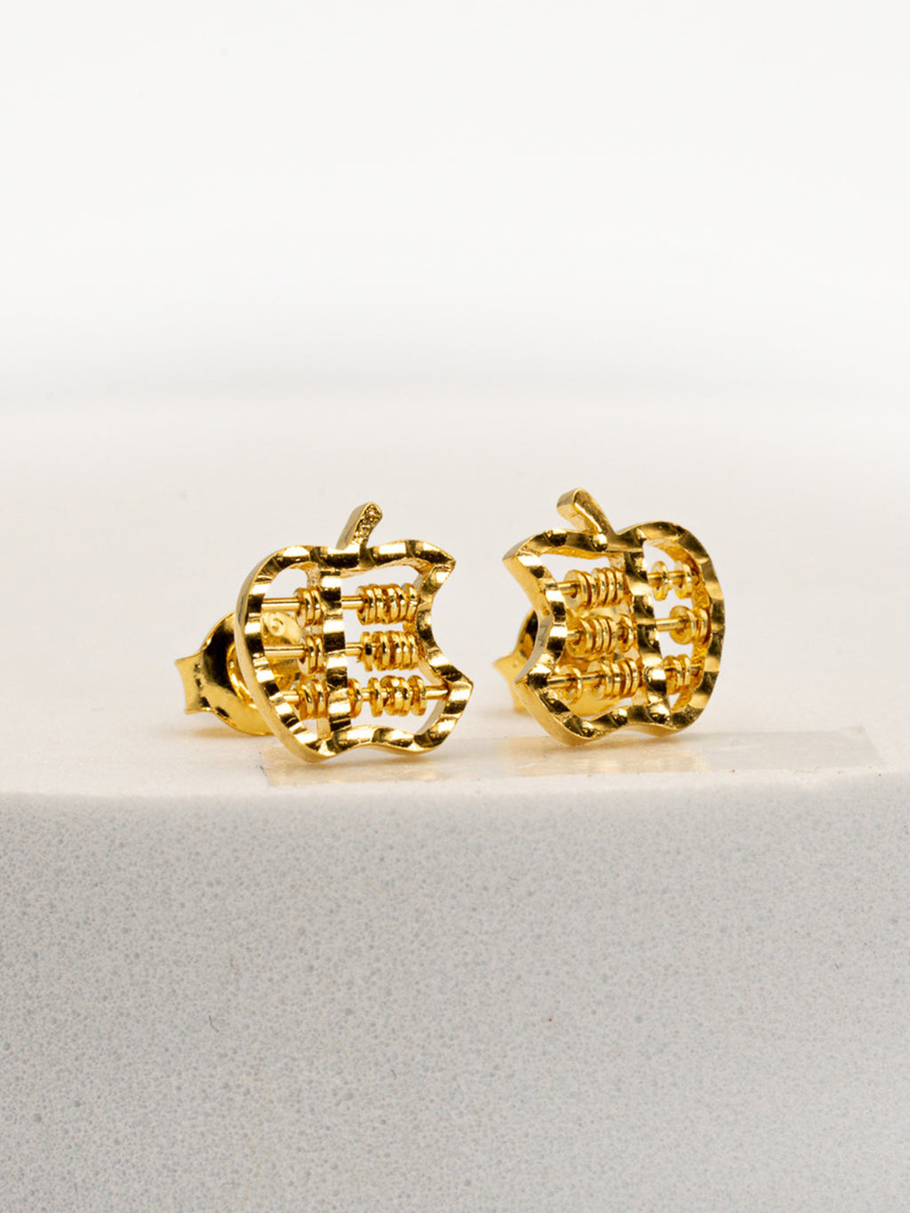916 Gold Abacus Apple Earstuds