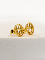 916 Gold Abacus Oval Earstuds