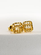 916 Gold Abacus Square Earstuds