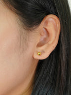 916 Gold Round Ear Studs