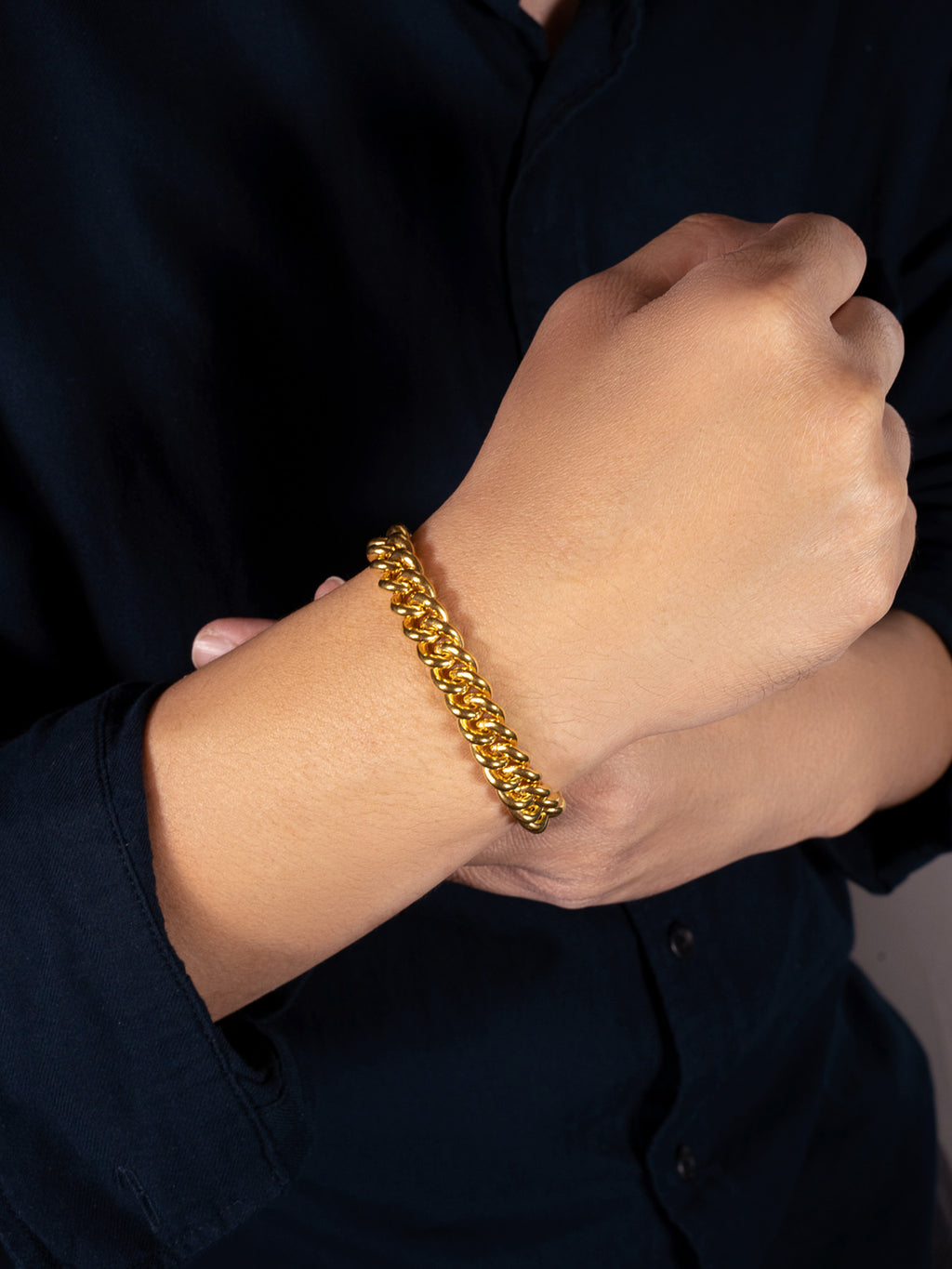 916 Gold Bold Cuban Bracelet