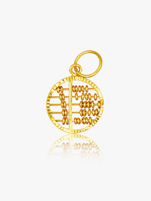 916 Gold Circle Abacus Pendant