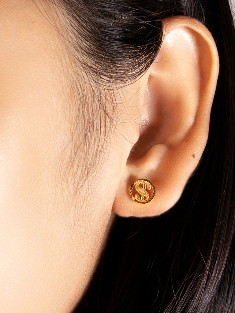 916 Gold Hardware Studs Earrings