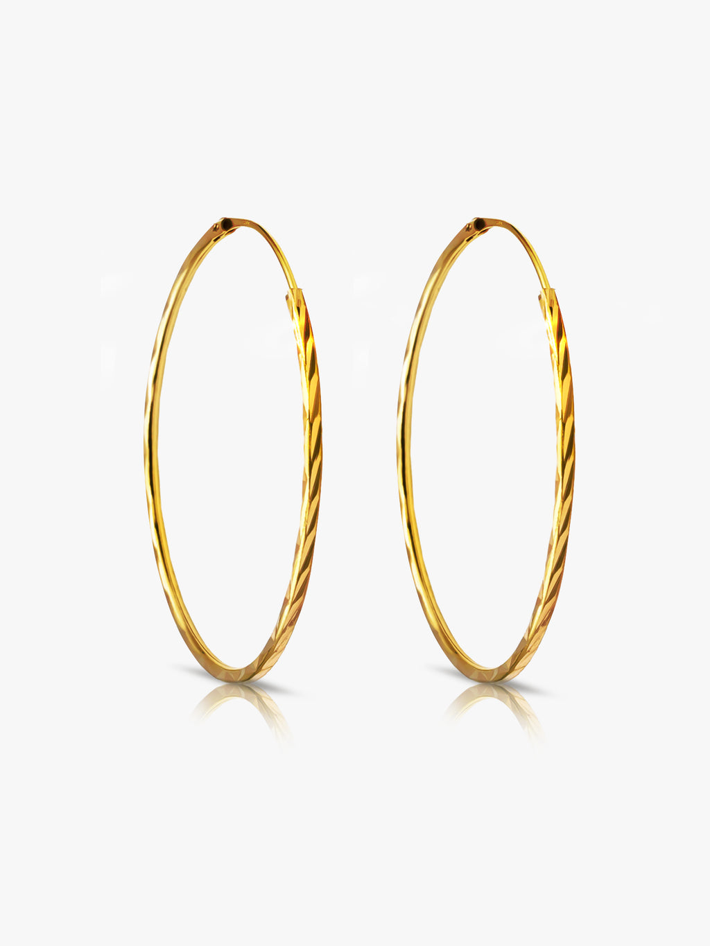 916 Gold Cut Hoop Earrings