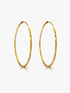 916 Gold Cut Hoop Earrings
