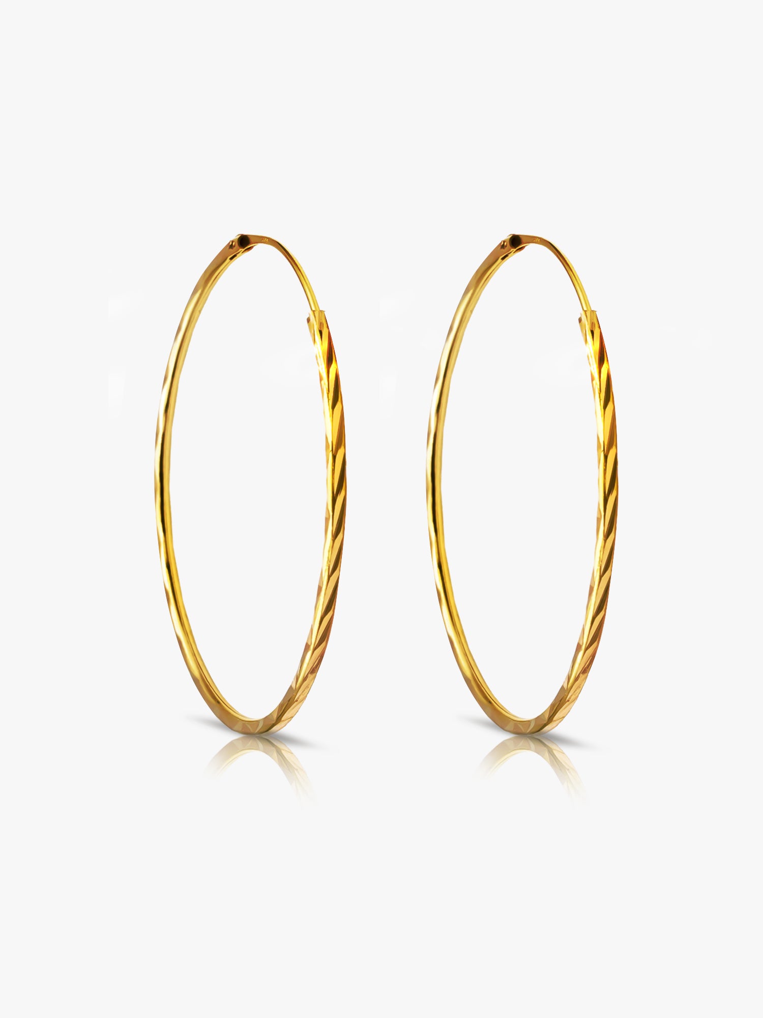916 Gold Cut Hoop Earrings