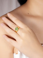 18K Gold Jade Donut Ring