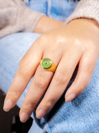 18K Gold Jade Donut Ring