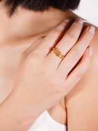 916 Gold Saddle Abacus Ring