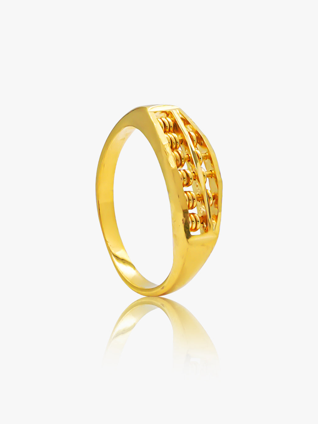 916 Gold Saddle Abacus Ring